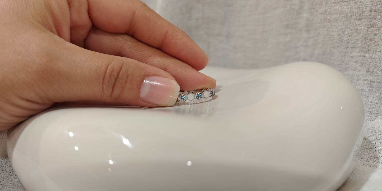 Hexagon Birthstone Ring